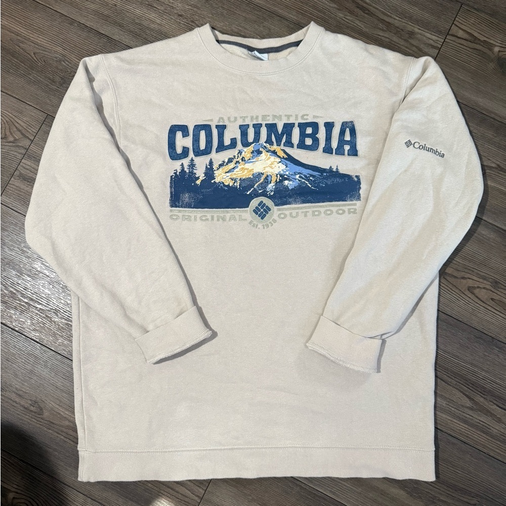 Columbia Men’s XL Graphic Sweatshirt Outdoor Mountain Logo Crewneck